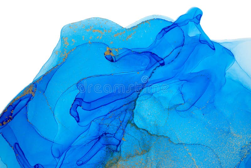 Watercolor Blue and Gold Artwork Pattern. Stock Image Image of texture, design 220891757