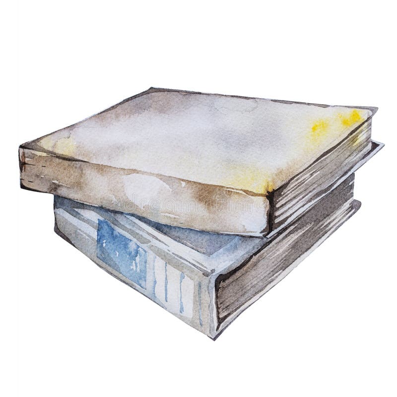 Watercolor Books Stock Illustration - Download Image Now - Book