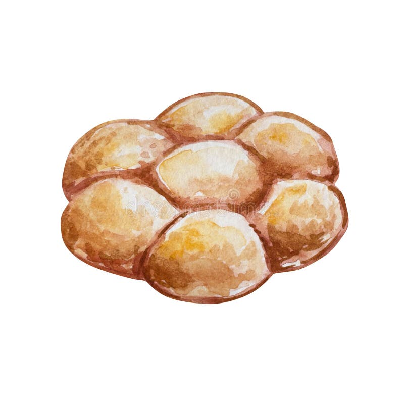 Watercolor bread, hand drawn illustrations, isolated, bakery design, homemade baking vector illustration