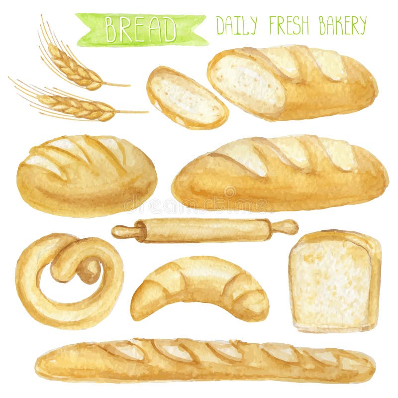 Watercolour 'Bread Lover' Postcards Hand Painted Design