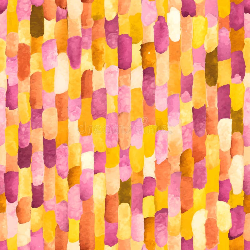 Pink and orange watercolor bricks. Vector abstract seamless pattern. Vector abstract seamless pattern vectors