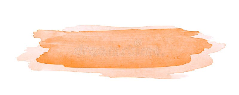 Watercolor Brush Stroke Isolated Stock Photo - Image of color, orange:  107612442