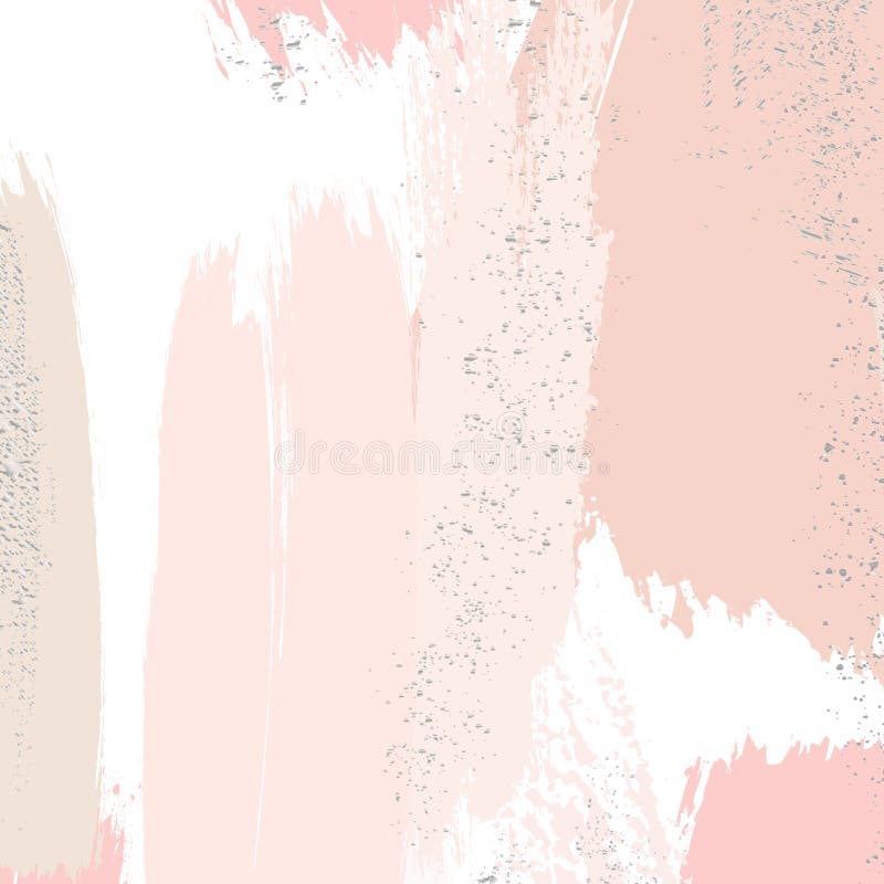 Watercolor brush strokes with rose gold grunge shapes. Glitter splatters tender card template. Luxury shiny sequin design for royalty free illustration