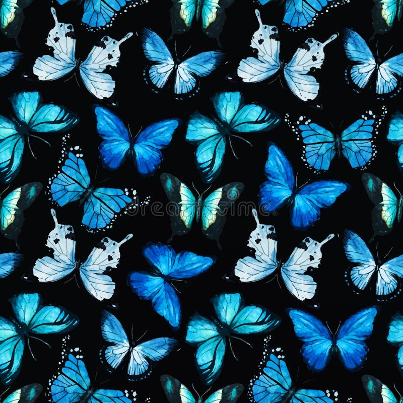 Watercolor butterfly pattern vector vector illustration
