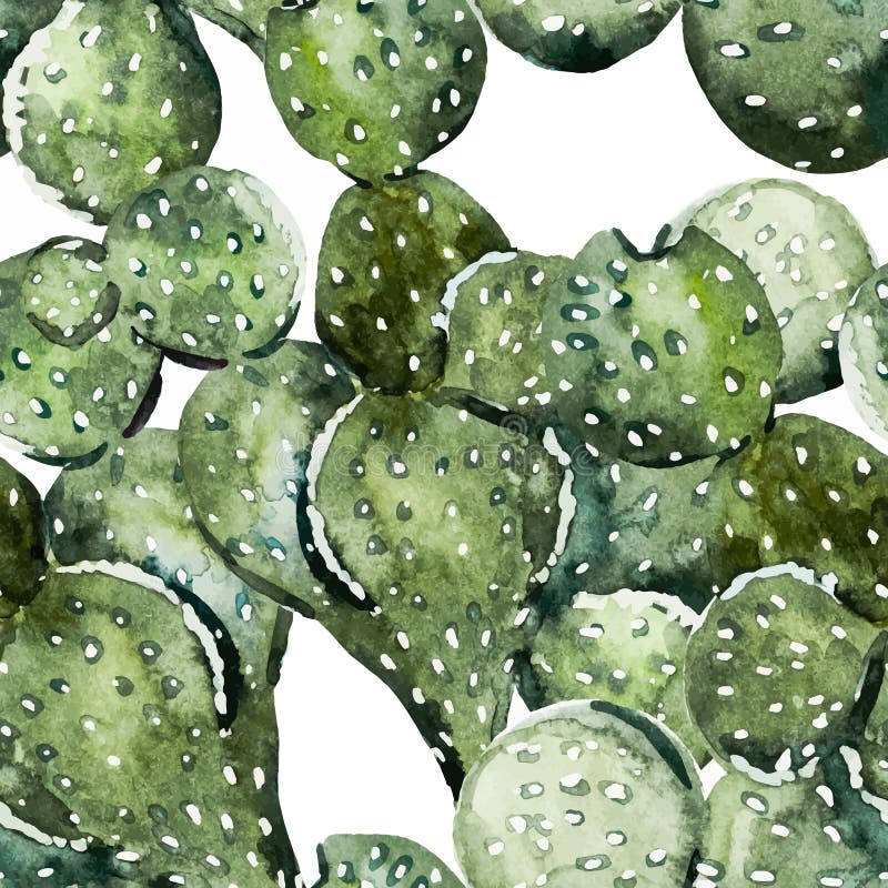 Watercolor cactus pattern stock illustration Watercolor cactus pattern stock illustration