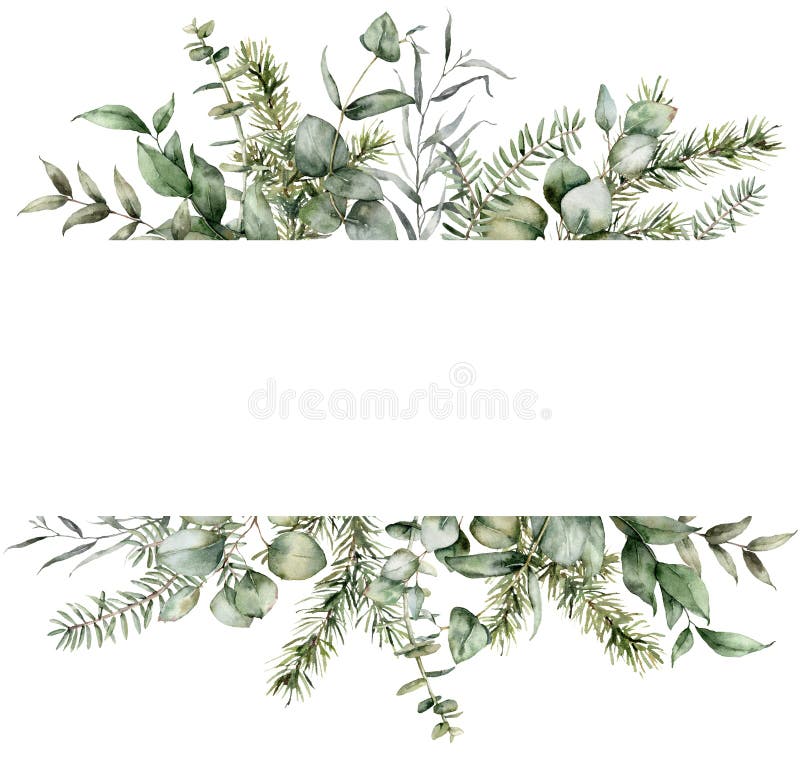 Watercolor Christmas Greenery Pine Twig Wreath Orange Candy Aniseed Floral Winter clipart png