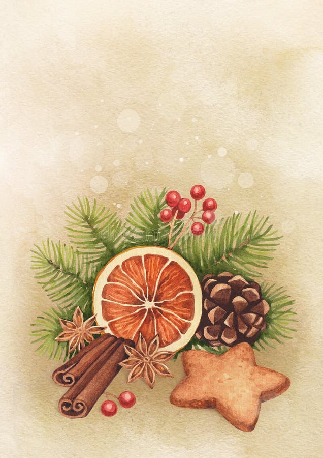 Watercolor Christmas card