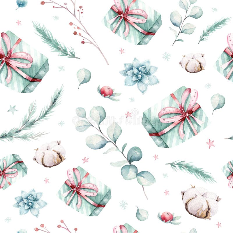 Watercolor christmas clipart. It`s perfect for cards, posters, stickers, cover. Watercolor christmas clipart. It`s perfect for cards, posters, stickers, cover.