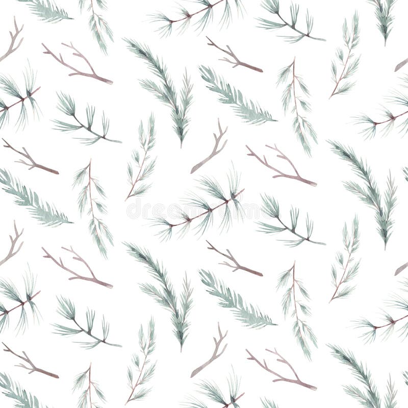 Seamless floral pattern with watercolor blue branches with leaves, hand drawn isolated on a white background. Seamless floral pattern with watercolor blue branches with leaves, hand drawn isolated on a white background