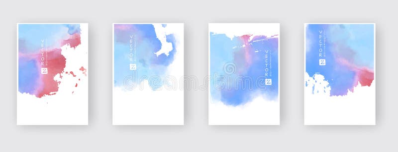Watercolor color design banners set. Vector illustration vector illustration