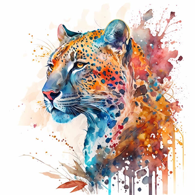 Premium Photo  Watercolor painting of a leopard