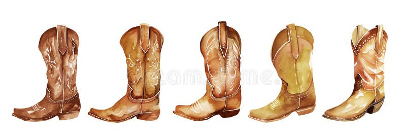 Watercolor Cowboy Boots Stock Illustrations – 130 Watercolor Cowboy ...