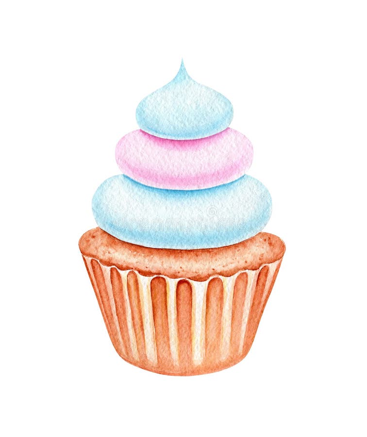 Original Watercolor Birthday Cupcake