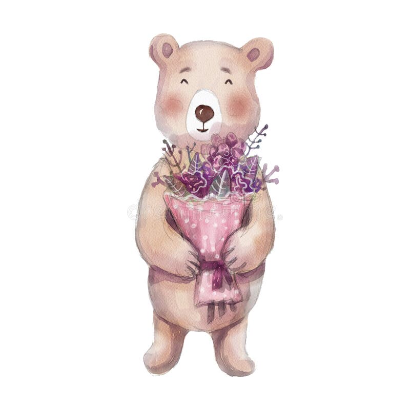 12 Watercolor Teddy Bear Free Commercial Use Digital Images 