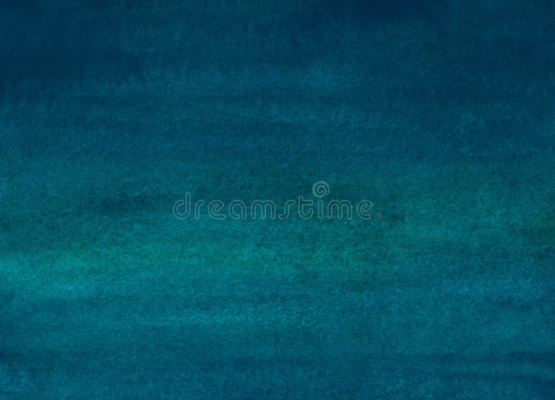 Watercolor deep teal green gradient background. Artistic dark blue-green ombre backdrop. Stains on paper. Hand painted
