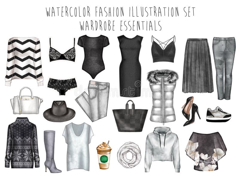 Watercolor Digital Illustration - Watercolor Fashion Clip Art Set ...