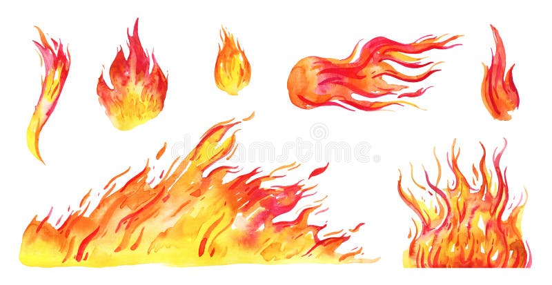 Download Abstract Painting of a Large Wave with Fire and Flames