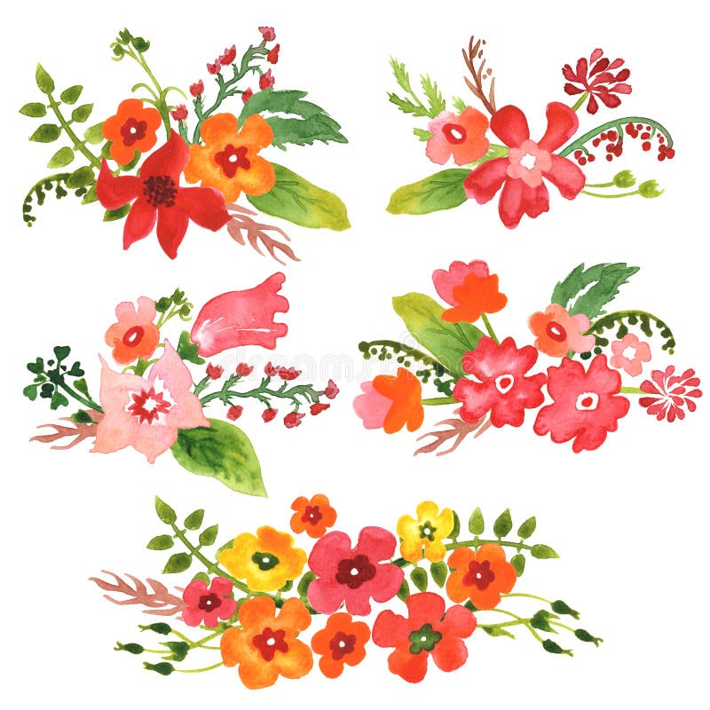 Download Watercolor posies stock illustration. Illustration of ...