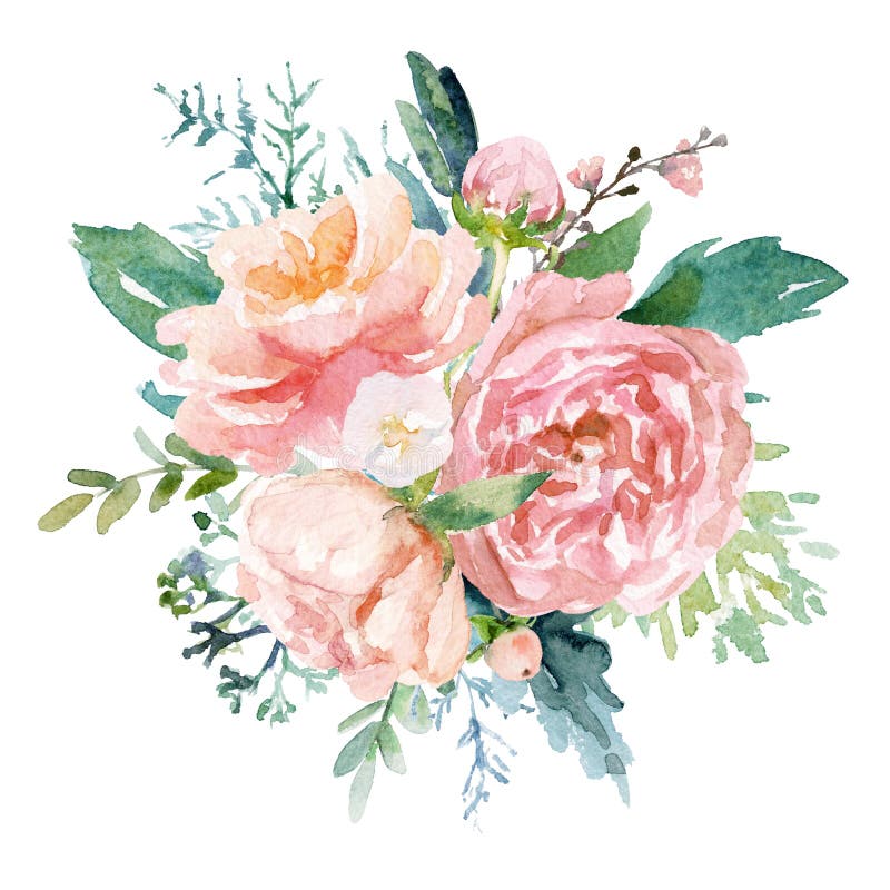 Watercolor Floral Bouquet Pink Stock Illustrations – 138,349 Watercolor  Floral Bouquet Pink Stock Illustrations, Vectors & Clipart - Dreamstime