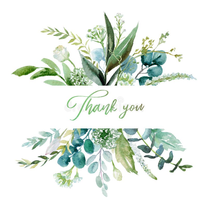 Watercolor floral illustration - leaf frame / border, for wedding stationary, greetings, wallpapers, fashion, background.