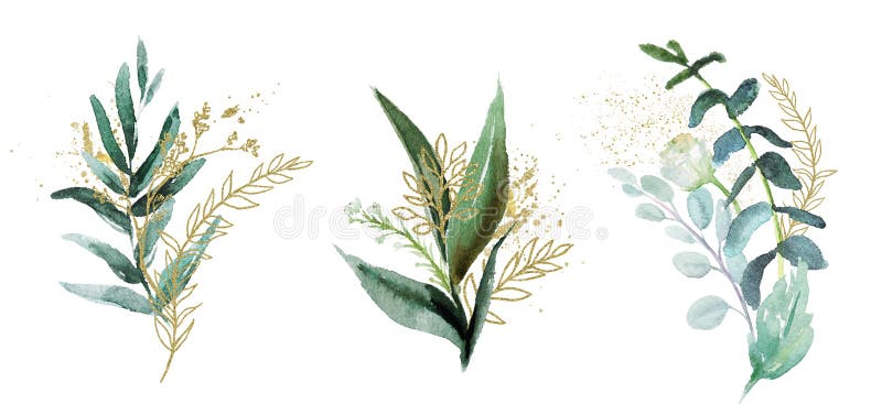 Gold leaves clipart (1511709)