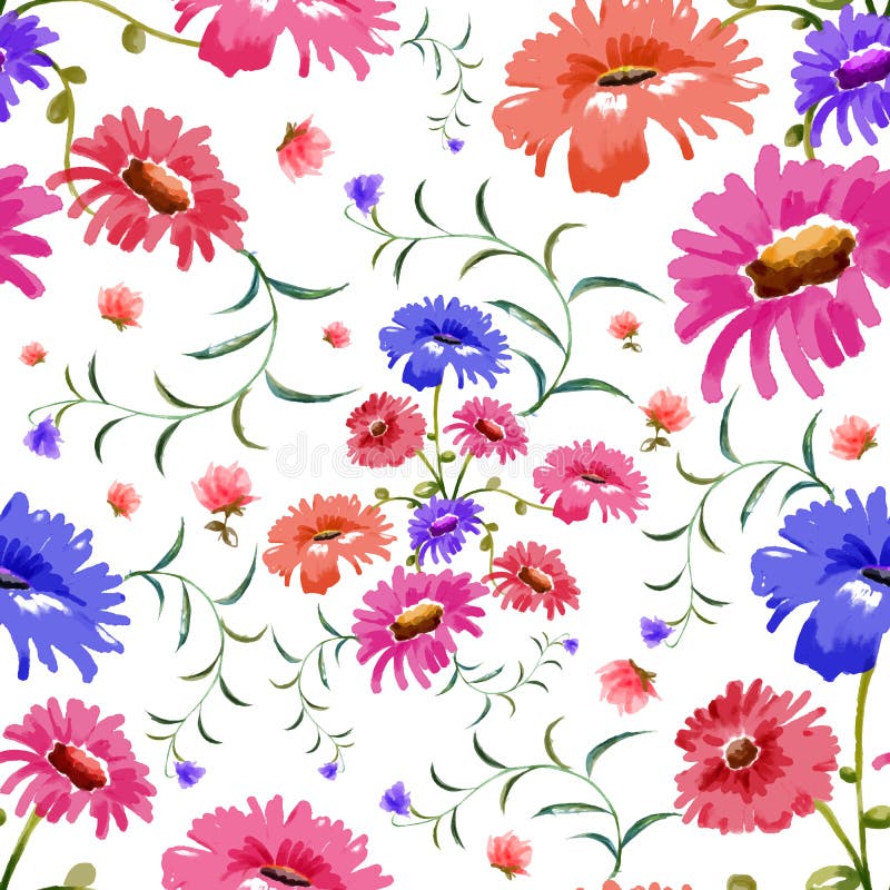 Watercolor Floral Seamless Pattern royalty free illustration Watercolor Floral Seamless Pattern royalty free illustration