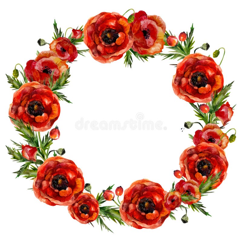 Watercolor floral wreath