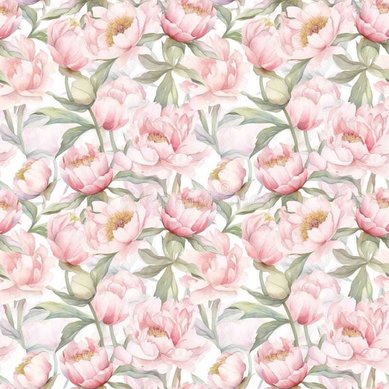 watercolor flower seamless pattern in pastel colors