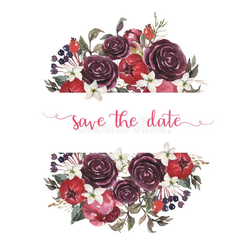 photo Burgundy And Rose Gold Flowers Clipart burgundy flower border stock