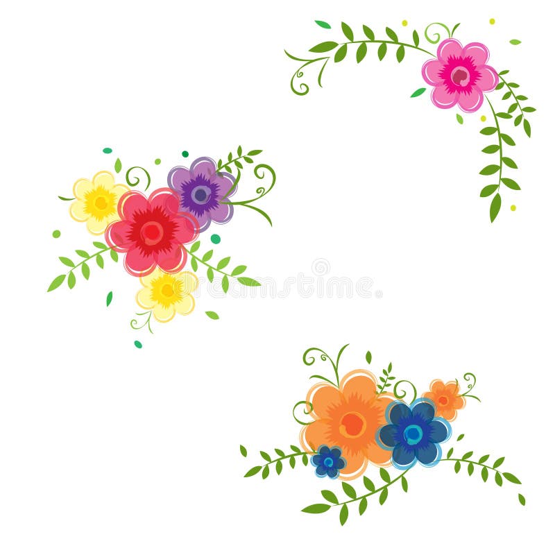 Watercolor flowers floral composition colorful white background royalty free illustration Watercolor flowers floral composition colorful white background royalty free illustration