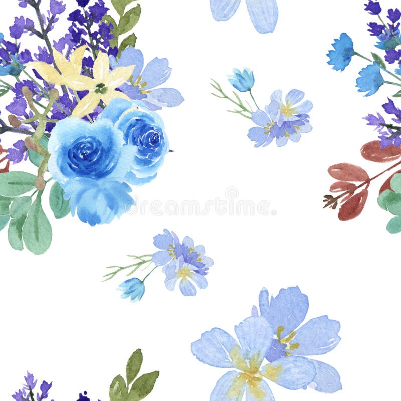 Watercolor Flowers With Text Banner, Lush Flowers Aquarelle Hand Painted Isolated On White Background. Design Border For Card, Sav