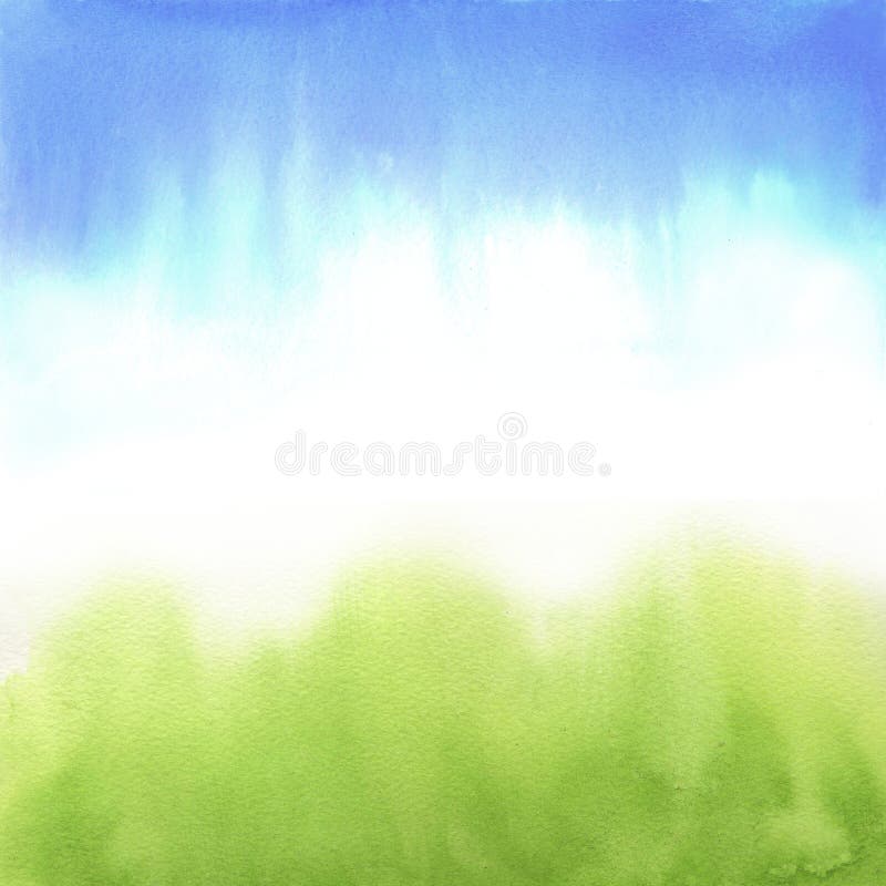 Watercolor gradients blue and green vector illustration