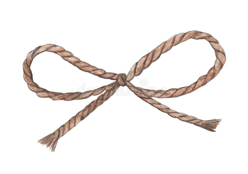 Watercolor hand drawn background with the bow-knot of the linen rope. vector illustration Watercolor hand drawn background with the bow-knot of the linen rope. vector illustration