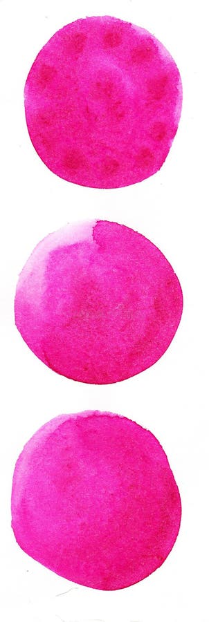 Watercolor hand drawn background. Pink color joyful beautiful circles design element vector illustration Watercolor hand drawn background. Pink color joyful beautiful circles design element vector illustration