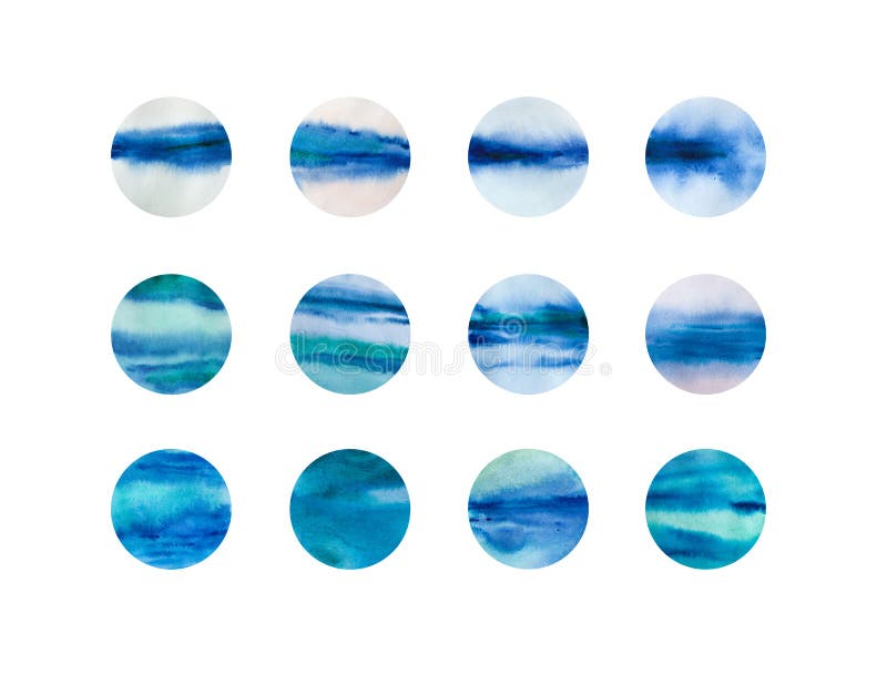 Watercolor Hand Drawn Dots Abstract Background, Blue Abstract