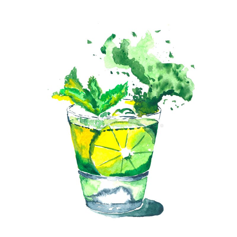 Watercolor Hand Drawn Illustration Of Tropical Mojito Cocktails With Mint For A Summer Hot Party Or Holiday Stock Illustration Illustration Of Drink Cool Watercolor Hand Drawn Illustration Of Tropical Mojito Cocktails With Mint For A Summer Hot Party Or Holiday Stock Illustration Illustration Of Drink Cool