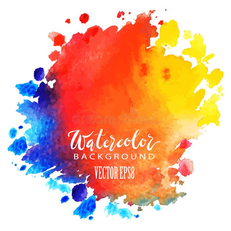 Watercolor hand paint rainbow spot, vector artistic illustration vector illustration