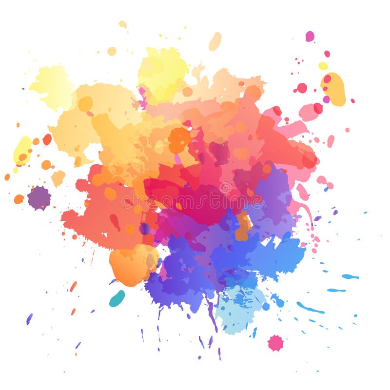 Watercolor hand paint rainbow spot, vector artistic illustration vector illustration