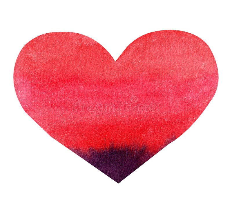 Watercolor hand painted red heart. Symbol of love. royalty free stock images Watercolor hand painted red heart. Symbol of love. royalty free stock images