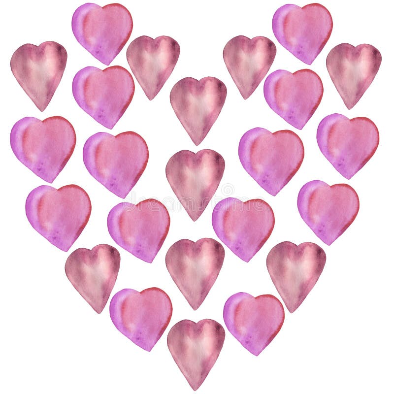 Download Watercolor Painted Pink Heart Stock Vector - Illustration ...