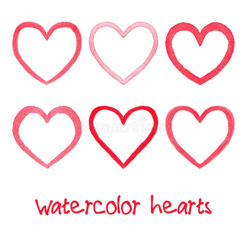 Set heart watercolor Royalty Free Vector Image