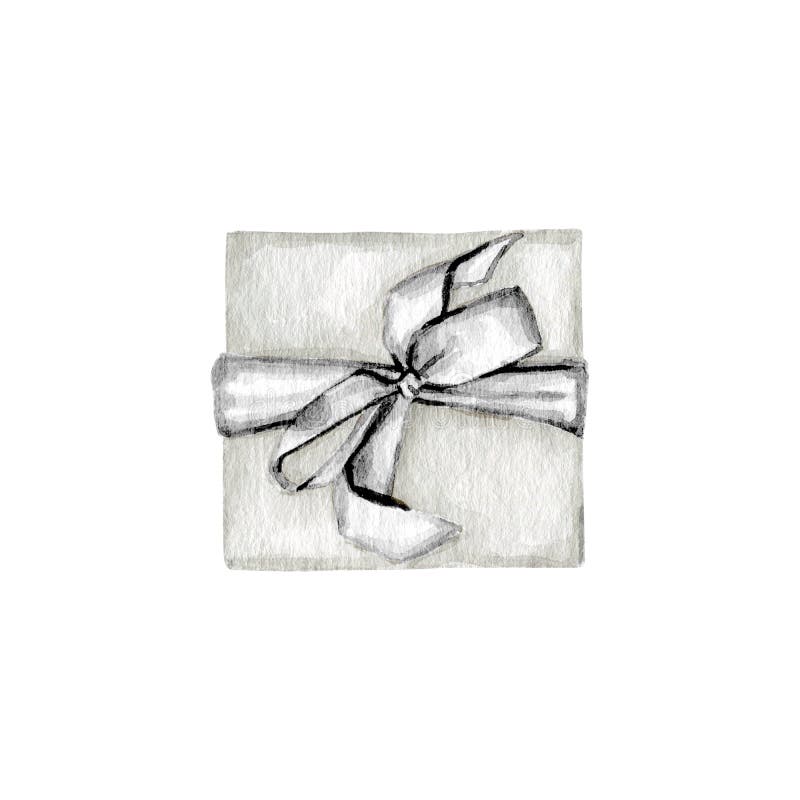 Pencil Drawing Gift Box Bow Stock Illustrations, Cliparts and