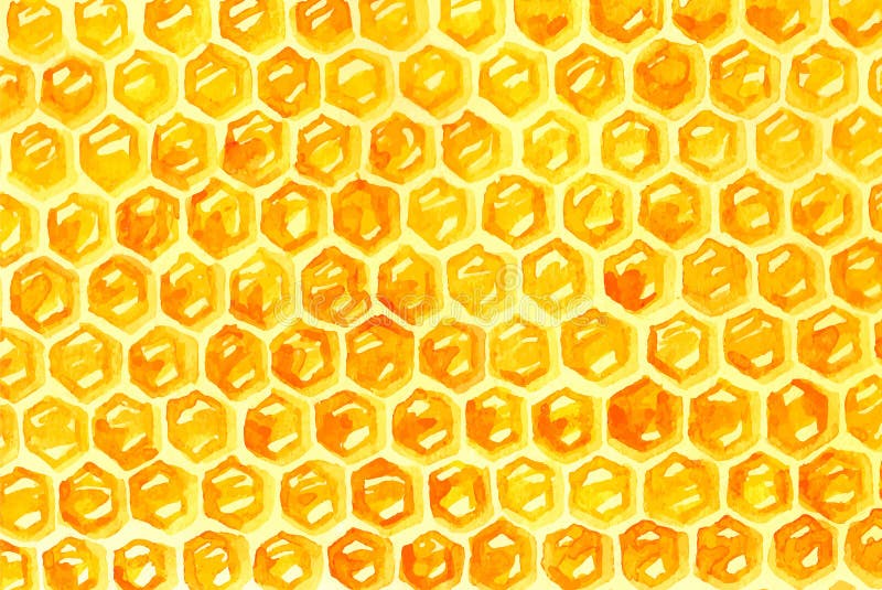 Watercolor Honeycomb Background Stock Vector - Illustration of wild