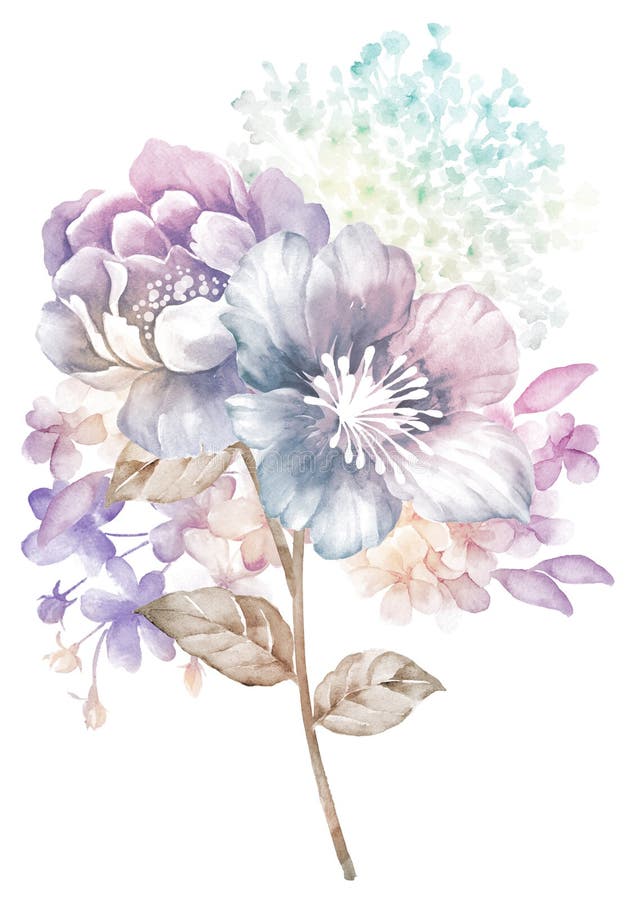 Watercolor illustration flower in simple background stock illustration Watercolor illustration flower in simple background stock illustration