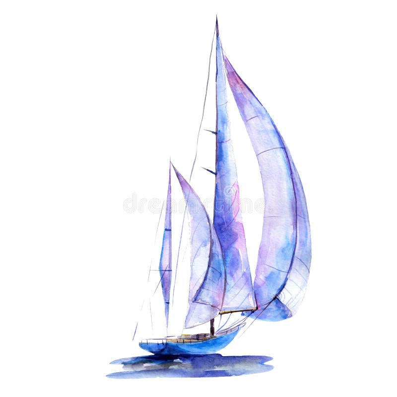 sailboat watercolor clipart