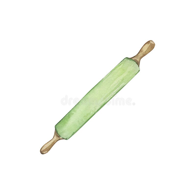 Watercolor Illustration St Patrick S Day Green Rolling Pin Stock Illustration Illustration Of