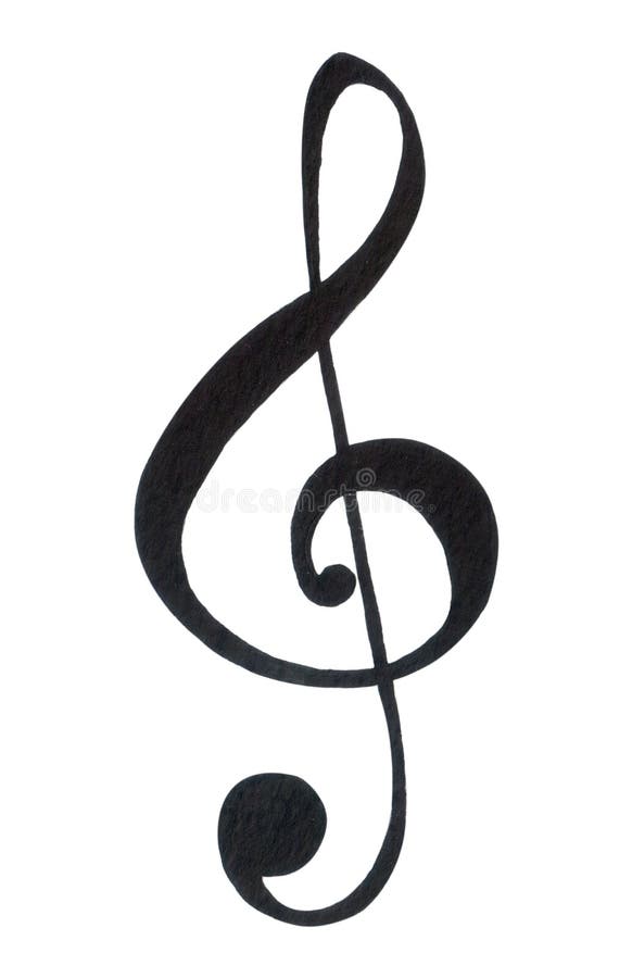 Watercolor Illustration Of Treble Clef Isolated On White Background Stock Illustration - Illustration Of Festival, Abstract: 130373927