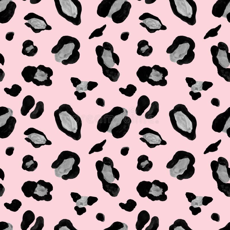 Watercolor Leopard or Cheetah Skin Seamless Pattern. African Animal Coat  Print, Wild Cat Fur Design Wallpaper on Pink Backdrop Stock Illustration -  Illustration of nature, fabric: 183277018