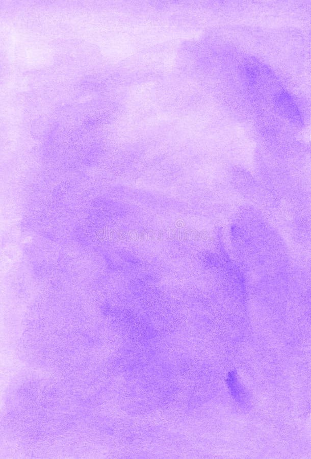 Watercolor light lavender background texture. Pastel purple aquarelle backdrop. Stains on paper stock photos