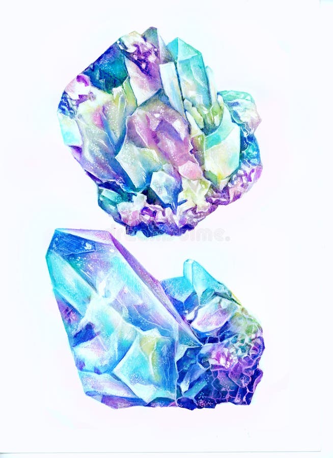 Learn to Paint Watercolor Gems for beginners - easy, step-by-step